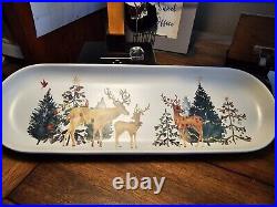 Pottery Barn CHRISTMAS IN THE COUNTRY Stoneware Cookie Platter. NIB, SOLD Out