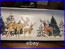 Pottery Barn CHRISTMAS IN THE COUNTRY Stoneware Cookie Platter. NIB, SOLD Out