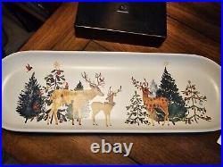 Pottery Barn CHRISTMAS IN THE COUNTRY Stoneware Cookie Platter. NIB, SOLD Out
