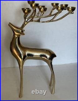 Pottery Barn Candelabra Brass Deer 10 Votive Candle Holder Reindeer 20 Heavy