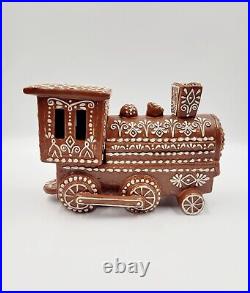 Pottery Barn Ceramic Gingerbread Train Christmas NEW