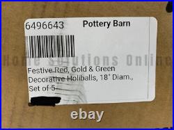 Pottery Barn Decorative Holiballs Inflatable Oversized Ornaments 18D S/5 #X715