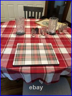 Pottery Barn Disney holiday PLAID placemat Stewart Birthday Country party SET 4