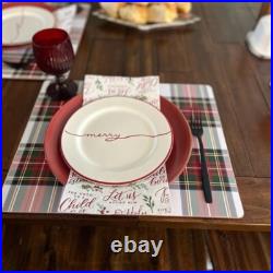 Pottery Barn Disney holiday PLAID placemat Stewart Birthday Country party SET 4