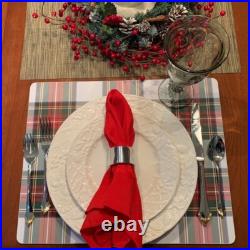 Pottery Barn Disney holiday PLAID placemat Stewart Birthday Country party SET 4
