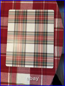 Pottery Barn Disney holiday PLAID placemat Stewart Birthday Country party SET 4