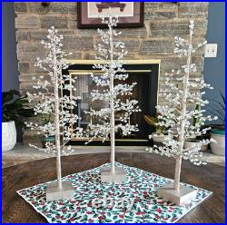 Pottery Barn FACETED MIRROR GLASS 22 LARGE & 18 MEDIUM TREES Set of 3 Pottery Barn FACETED MIRROR GLASS 22 LARGE & 18 MEDIUM TREES Set of 3