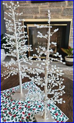 Pottery Barn FACETED MIRROR GLASS 22 LARGE & 18 MEDIUM TREES Set of 3