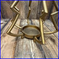 Pottery Barn Fallon Tree Candle Holder Brass Large 17 Holiday Rustic Cabin
