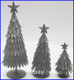 Pottery Barn Galvanized Metal Village Candle or Light Houses &Trees Set of (6) Pottery Barn Galvanized Metal Village Candle or Light Houses &Trees Set of (6)