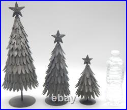 Pottery Barn Galvanized Metal Village Candle or Light Houses &Trees Set of (6) Pottery Barn Galvanized Metal Village Candle or Light Houses &Trees Set of (6)
