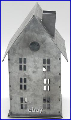 Pottery Barn Galvanized Metal Village Candle or Light Houses &Trees Set of (6) Pottery Barn Galvanized Metal Village Candle or Light Houses &Trees Set of (6)