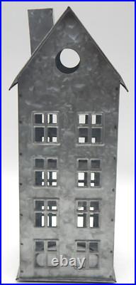 Pottery Barn Galvanized Metal Village Candle or Light Houses &Trees Set of (6) Pottery Barn Galvanized Metal Village Candle or Light Houses &Trees Set of (6)