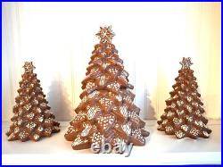 Pottery Barn Gingerbread TREE Cookie Jar Stoneware Christmas 2 pc. NEW with Tags