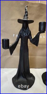 Pottery Barn Halloween Double Witch Candle Holder Holders Bronze NEW