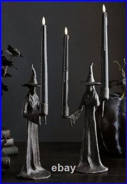 Pottery Barn Halloween Double Witch Candle Holder Holders Bronze NEW