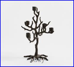Pottery Barn Haunted Tree Gothic Black Candelabra 13 h Halloween New