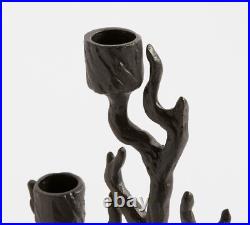 Pottery Barn Haunted Tree Gothic Black Candelabra 13 h Halloween New