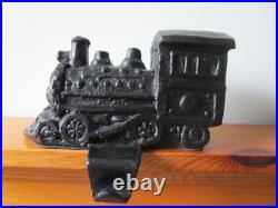 Pottery Barn Holiday 4 Pc Train Stocking Holders Bronze Finish in Orig Boxes