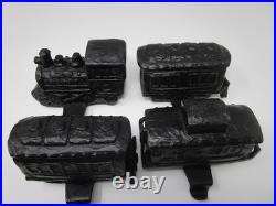 Pottery Barn Holiday 4 Pc Train Stocking Holders Bronze Finish in Orig Boxes
