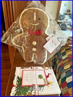 Pottery Barn Holiday Gingerbread Grinch Christmas Seuss Disney wool pillow SET h