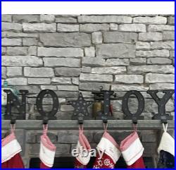 Pottery Barn JOY NOEL Lighted Stocking Holders RARE