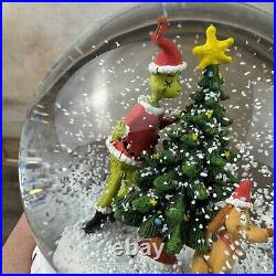 Pottery Barn Kids Dr. Seuss's The Grinch Light-Up Christmas Snow Globe Flaws NIB
