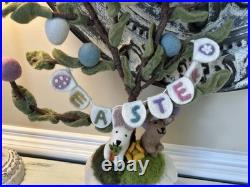 Pottery Barn Kids Felted Easter Egg Tabletop Tree NWOT OB READ