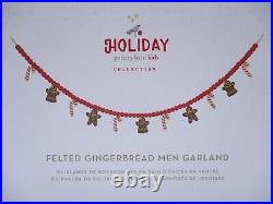Pottery Barn Kids Felted Gingerbread Men Tree Garland 72 Winter Christmas