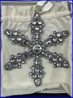 Pottery Barn LRG Rhinestone Snowflake 5 Ornament Lot Of 9