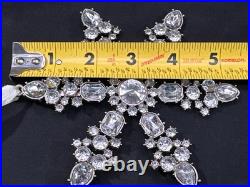 Pottery Barn LRG Rhinestone Snowflake 5 Ornament Lot Of 9