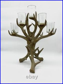Pottery Barn Like Antler Hurricane 5 Candle Holder Decor Christmas Centerpiece Pottery Barn Like Antler Hurricane 5 Candle Holder Decor Christmas Centerpiece