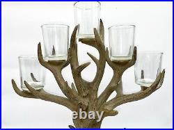 Pottery Barn Like Antler Hurricane 5 Candle Holder Decor Christmas Centerpiece Pottery Barn Like Antler Hurricane 5 Candle Holder Decor Christmas Centerpiece