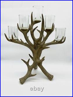 Pottery Barn Like Antler Hurricane 5 Candle Holder Decor Christmas Centerpiece Pottery Barn Like Antler Hurricane 5 Candle Holder Decor Christmas Centerpiece
