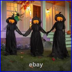 Pottery Barn Lit Halloween Witches Outdoor Stakes, 52H Set of 3