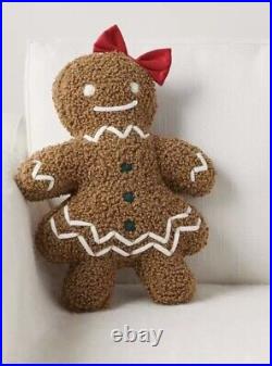 Pottery Barn MS. SPICE GINGERBREAD PILLOW Christmas Cookie Decor PLUSH TEDDY Mrs