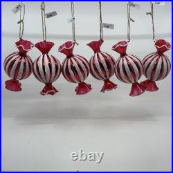 Pottery Barn Mercury Candy Ornament, Red Lot Of 6