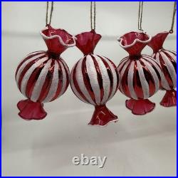 Pottery Barn Mercury Candy Ornament, Red Lot Of 6
