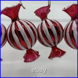 Pottery Barn Mercury Candy Ornament, Red Lot Of 6