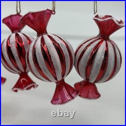 Pottery Barn Mercury Candy Ornament, Red Lot Of 6