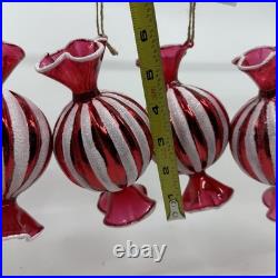 Pottery Barn Mercury Candy Ornament, Red Lot Of 6