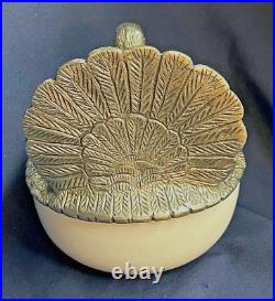 Pottery Barn Metal Turkey Cover White 6.5 Serving Bowl Cast Aluminum Pottery Barn Metal Turkey Cover White 6.5 Serving Bowl Cast Aluminum