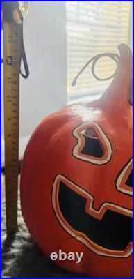 Pottery Barn Orange jack o lantern pumpkin Candle Luminary Halloween