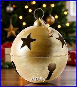 Pottery Barn Oversized Gold Bell 20 NIB Extra Large Christmas Decor Holiday