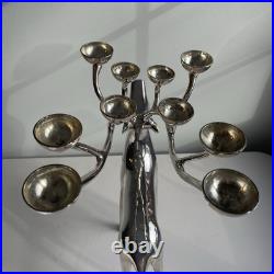 Pottery Barn Reindeer Candelabra 20 Inch Silver Chrome Holds 10 Candles