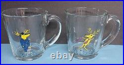 Pottery Barn Reindeer Mugs Cups Glasses Coffee Beverage Set Of 8