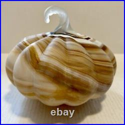 Pottery Barn SWIRLED GLASS PUMPKIN LUMINARY-AMBER COLORS 8.5 WIDE-HALLOWEEN Pottery Barn SWIRLED GLASS PUMPKIN LUMINARY-AMBER COLORS 8.5 WIDE-HALLOWEEN