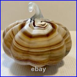 Pottery Barn SWIRLED GLASS PUMPKIN LUMINARY-AMBER COLORS 8.5 WIDE-HALLOWEEN Pottery Barn SWIRLED GLASS PUMPKIN LUMINARY-AMBER COLORS 8.5 WIDE-HALLOWEEN