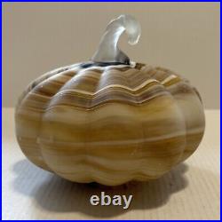 Pottery Barn SWIRLED GLASS PUMPKIN LUMINARY-AMBER COLORS 8.5 WIDE-HALLOWEEN Pottery Barn SWIRLED GLASS PUMPKIN LUMINARY-AMBER COLORS 8.5 WIDE-HALLOWEEN