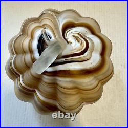 Pottery Barn SWIRLED GLASS PUMPKIN LUMINARY-AMBER COLORS 8.5 WIDE-HALLOWEEN Pottery Barn SWIRLED GLASS PUMPKIN LUMINARY-AMBER COLORS 8.5 WIDE-HALLOWEEN